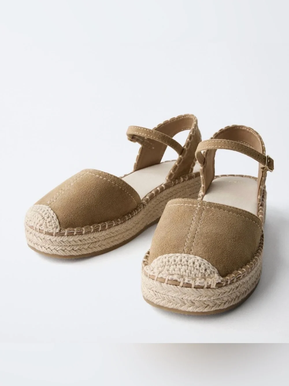 ZARA TOPSTITCHED ESPADRILLES NWT Size: 6 (36 ) * Color: Brown